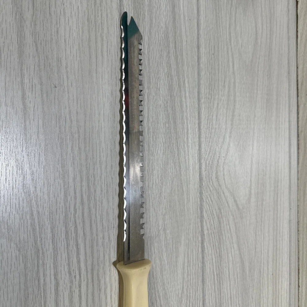 Quikut Quikkle USA Stainless Double Sided Blade Carving /‎ Bread Knife Vintage